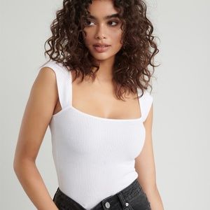 Garage - Danica Ribbed Square Cami -Cap Sleeve Top